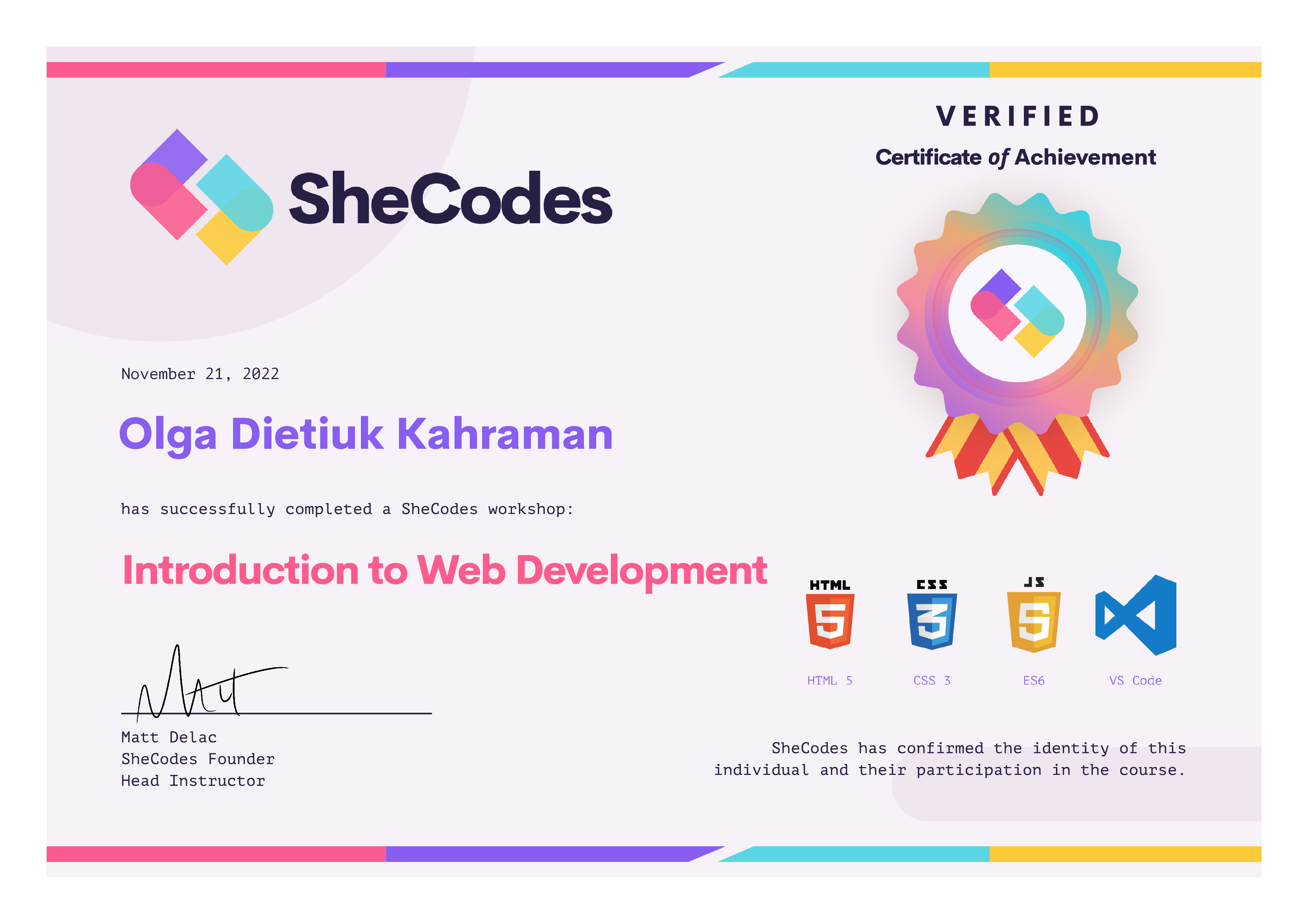 SheCodes Introduction to Web Development